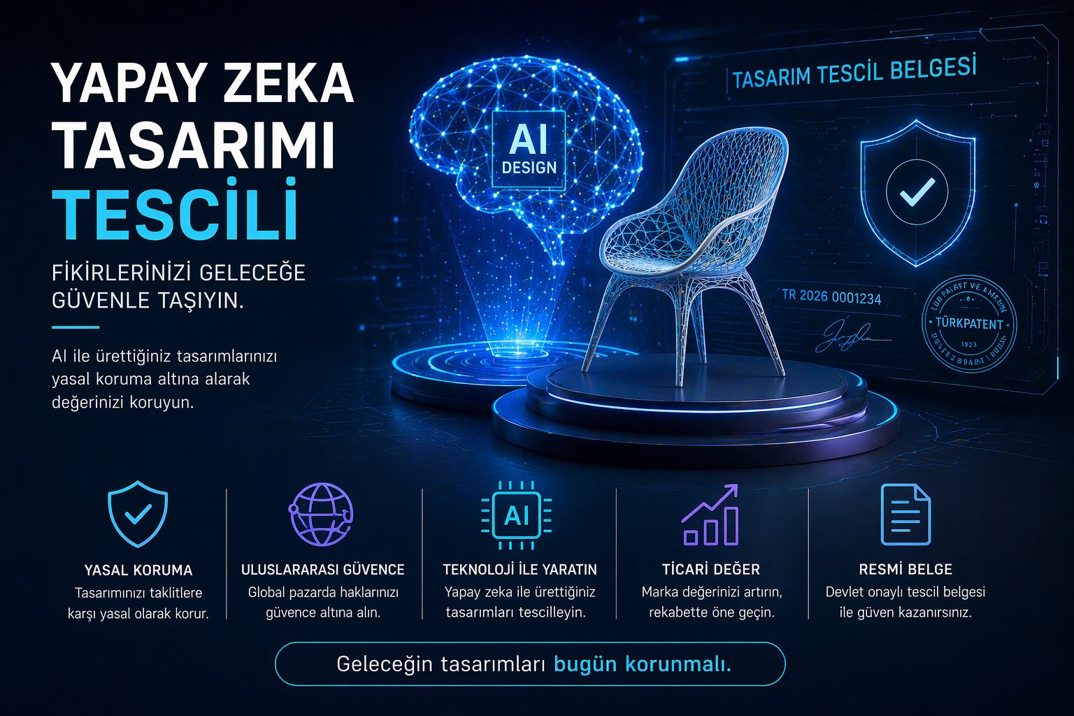 yapay zeka tasarımı tescili